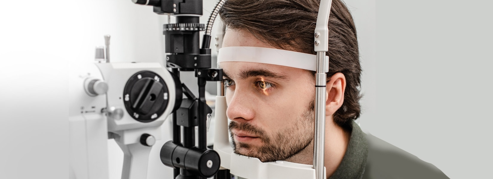 young man during eye exam in Rockford